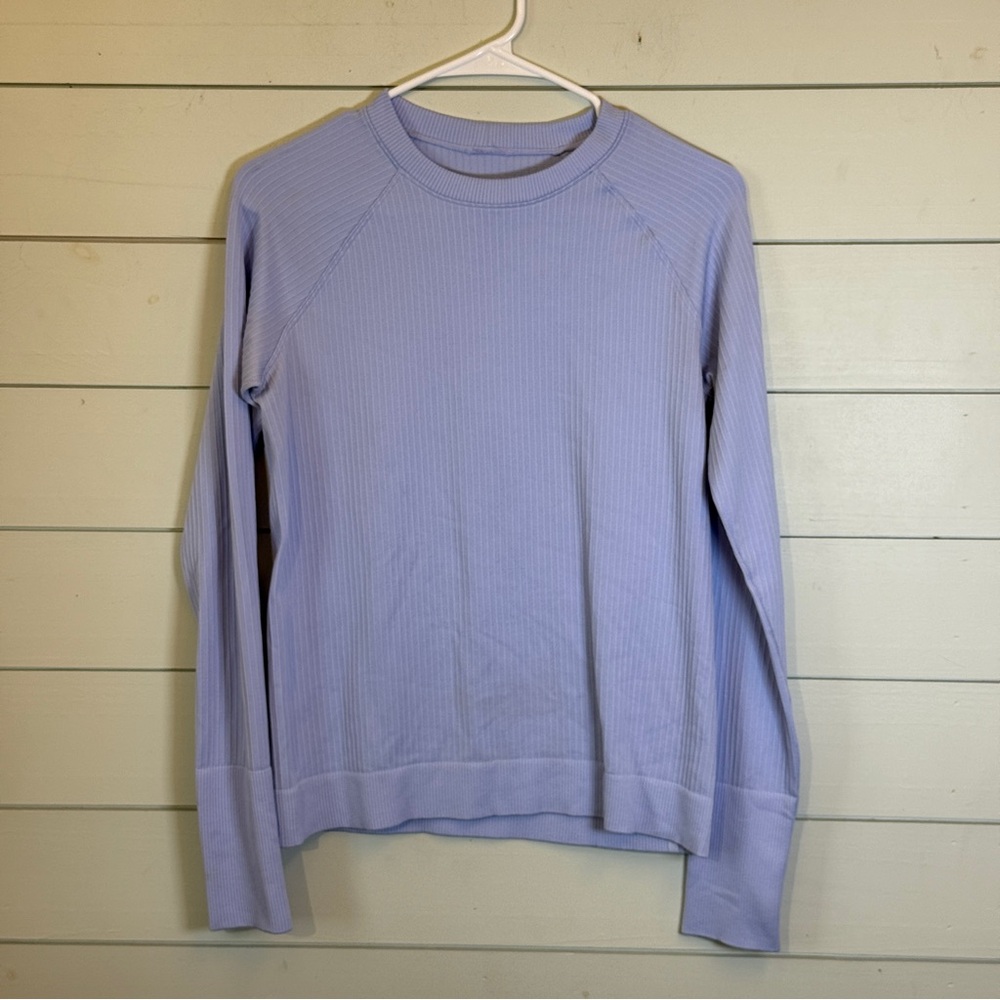 Lululemon long‎ sleeve ribbed thick shirt light purple women's size 6
